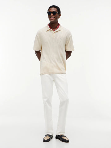 Relaxed fit open-knit polo shirt - Summer Collection