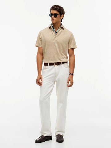 New York Label Regular Fit Linen Blend Polo Shirt