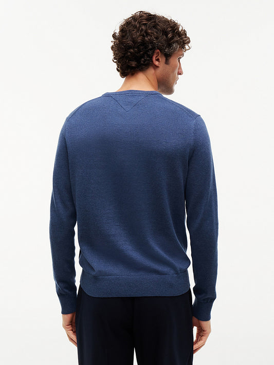 Round neck sweater with flag embroidery - 40% OFF
